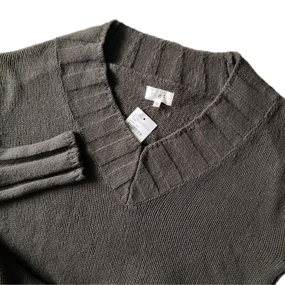 LOU & GREY Women's XS Green Knit Sweater Cotton Viscose Cashmere NWT Soft